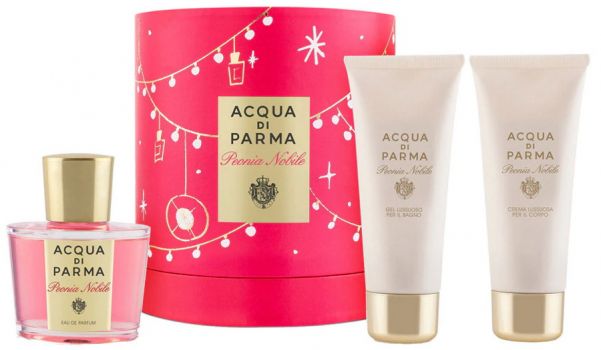 Coffret Noël Peonia Nobile : Eau de Parfum 100 ml + Crème Corps + Gel Douche