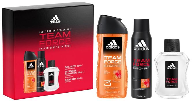 Coffret Team Force : Eau de toilette 100 ml + Gel douche 250 ml + Déodorant 150 ml