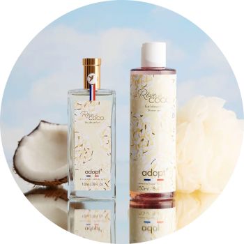 Coffret Rêve de Coco : Eau de parfum 100 ml + Gel douche 250 ml + Fleur de bain