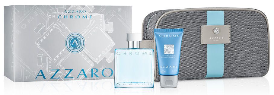 Coffret Chrome 2022 : Eau de toilette 50 ml + Shampoing 50 ml + Trousse