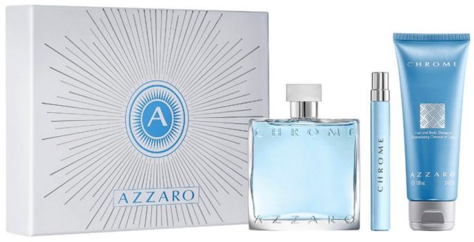 Coffret Chrome Noël 2021 : Eau de toilette 100 ml + Shampoing + Vaporisateur Voyage