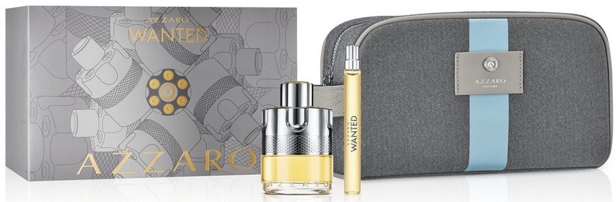 Coffret Wanted : Eau de Toilette 50 ml + Vaporisateur Voyage + Trousse  Azzaro pas cher