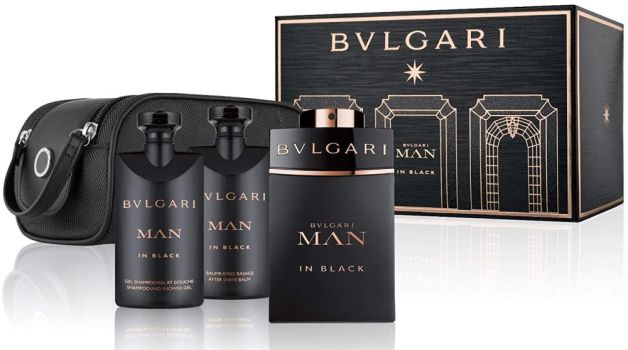 Coffret Man In Black : Eau de Parfum 100 ml + Baume après rasage + Gel Douche + Trousse