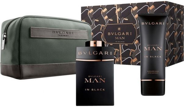 Coffret Man In Black : Eau de Parfum 100 ml + Baume après rasage + Trousse