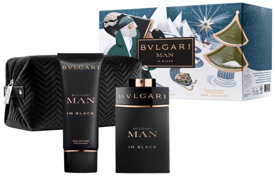 Coffret Man In Black : Eau de Parfum 100 ml + Baume après rasage + Trousse