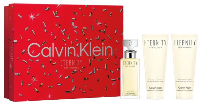 Coffret Eternity Noël 2023 : Eau de parfum 50 ml + Lait corps 100 ml + Gel douche 100 ml