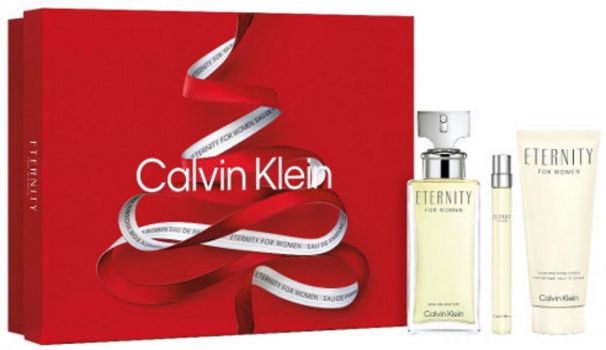 Coffret Noël Eternity : Eau de parfum 100 ml + Vaporisateur Voyage + Lait Corps