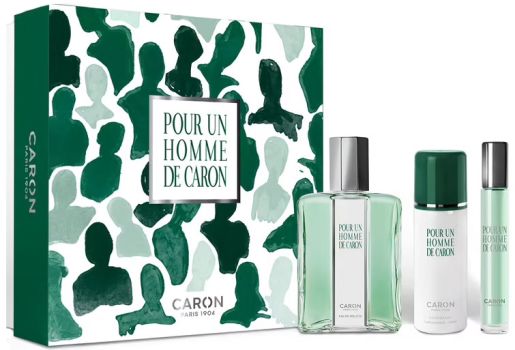 Coffret Pour un Homme de Caron : Eau de toilette 125 ml + Déodorant 50 ml + Eau de toilette 10 ml