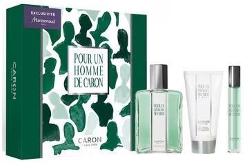 Coffret Pour un Homme de Caron : Eau de toilette 125 ml + Eau de toilette 10 ml + Gel douche 75 ml