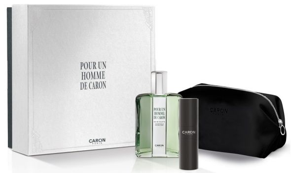 Coffret Pour Un Homme 2021 : Eau de Toilette 125 ml + Vaporisateur Voyage +  Trousse Caron pas cher