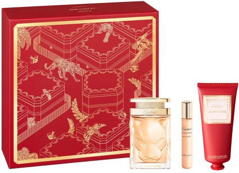 Coffret La Panthère Fête des Mères 2024 : Eau de parfum 100 ml + Format voyage 10 ml + Lait corps 100 ml