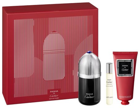 Coffret Pasha Edition Noire Noël 2023 : Eau de toilette 100 ml + Eau de toilette 10 ml + Gel douche 100 ml