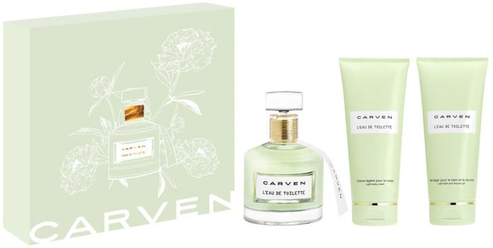 Coffret Carven L'Eau de Toilette 2023 : Eau de toilette 100 ml + Lait corps 100 ml + Gel douche 100 ml