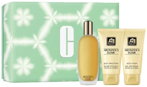 Coffret Aromatics Elixir Fête des Mères 2024 : Eau de parfum 100 ml + Baume corps 75 ml + Gel moussant 75 ml