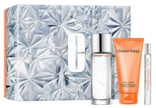 Coffret Clinique Happy For Women Noël 2023 : Eau de parfum 50 ml + Crème corps 75 ml + Eau de parfum 10 ml