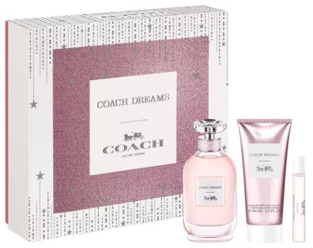 Coffret Coach Dreams Noël 2023 : Eau de parfum 90 ml + Lait corps 100 ml + Eau de parfum 7.5 ml