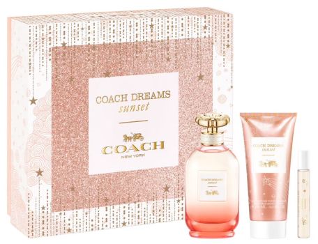 Coffret Coach Dreams Sunset Noël 2023 : Eau de parfum 90 ml + Lait corps 100 ml + Eau de parfum 7.5 ml