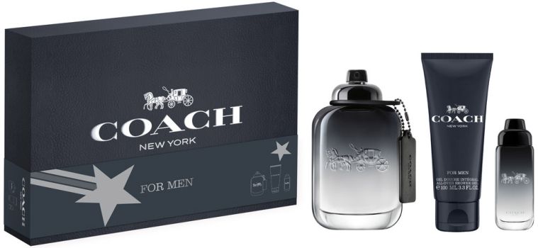 Coffret Coach For Men Fête des Pères 2024 : Eau de toilette 100 ml + Format voyage 15 ml + Gel douche 100 ml