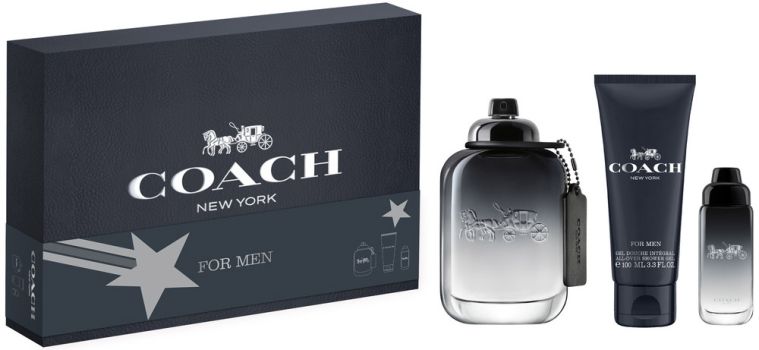 Coffret Coach For Men Fête des Pères 2024 : Eau de toilette 100 ml + Format voyage 15 ml + Gel douche 100 ml