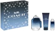 Coach Coffret Noël Coach Man Blue : Eau de toilette 100 ml + Gel Douche +  Vaporisateur de voyage pas chers