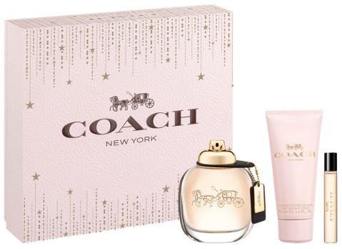 Coffret Coach Noël 2023 : Eau de parfum 90 ml + Lait corps 100 ml + Eau de parfum 7.5 ml