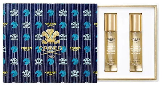 Coffret eaux de parfum Creed 2023 : Aventus 10 ml + Silver Mountain Water 10 ml + Green Irish Tweed 10 ml