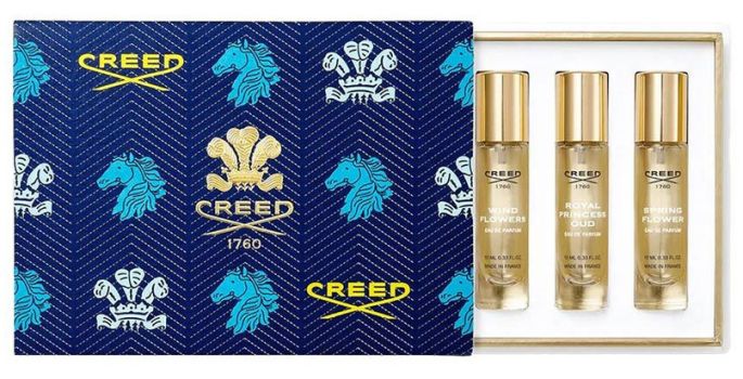 Coffret eaux de parfum Creed 2023 : Aventus for Her 10 ml + Love in White 10 ml + Wind Flowers 10 ml + Royal Princess Oud 10 ml + Spring Flower 10 ml