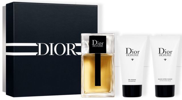 Coffret Dior Homme : Eau de Toilette 100 ml + Gel Douche 50 ml + Baume Après-Rasage 50 ml