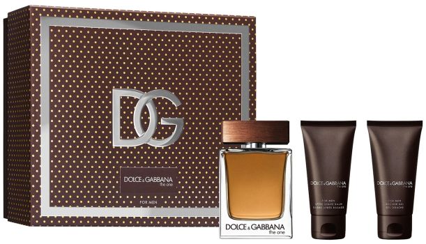 Coffret The One For Men Noël 2022 : Eau de toilette 100 ml + Baume après-rasage 50 ml + Gel douche 50 ml