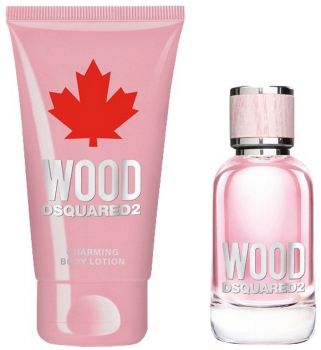 Coffret Dsquared2 Wood Pour Femme : Eau de toilette 30 ml + Lotion Corps