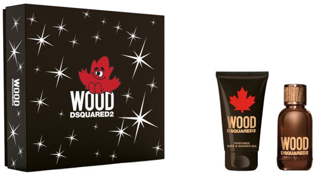 Coffret Dsquared2 Wood Pour Homme : Eau de toilette 30 ml + Gel douche 50 ml