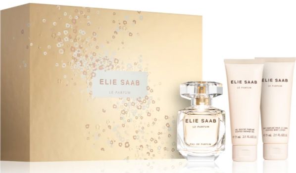 Coffret Elie Saab, Le Parfum : Eau de parfum 90 ml + Gel douche 75 ml + Crème corps 75 ml