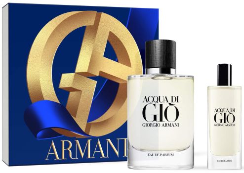 Coffret Acqua Di Giò Noël 2023 : Eau de parfum 75 ml + Eau de parfum 15 ml