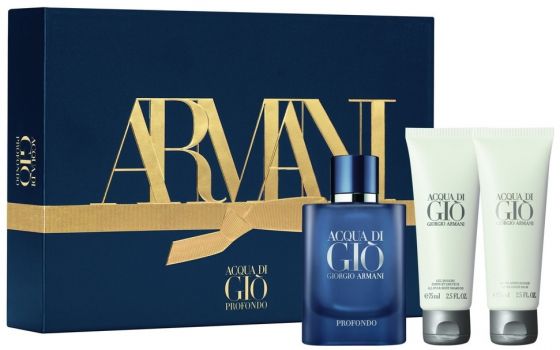 Coffret Acqua di Giò Profondo : Eau de parfum 75 ml + Gel douche + Baume après-rasage