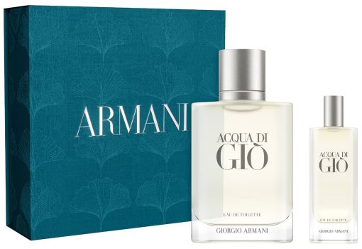 Coffret Acqua Di Giò Saint-Valentin 2025 : Eau de toilette 100 ml + Format voyage 15 ml