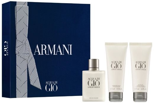 Coffret Acqua Di Giò Pour Homme : Eau de toilette 50 ml + Gel douche + Baume après-rasage