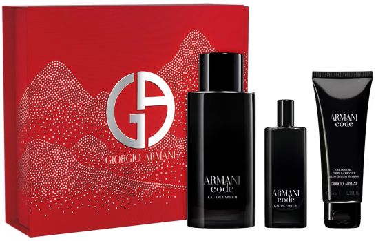 Coffret Armani Code Noël 2024 : Eau de parfum 125 ml + Format voyage 15 ml + Gel douche 75 ml