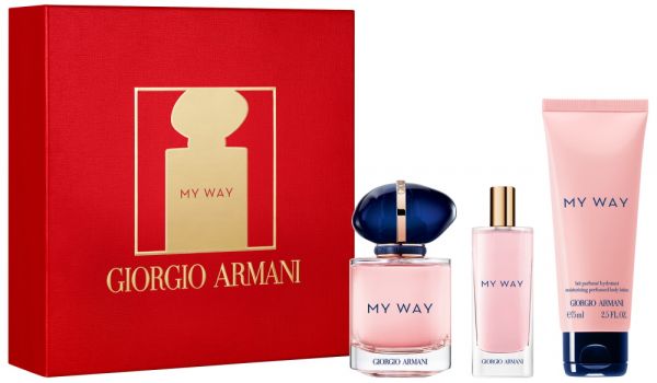 Coffret My Way : Eau de parfum 50 ml + Lotion corps hydratante + Vaporisateur Voyage