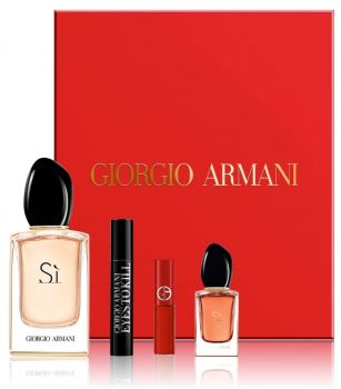 Coffret SÌ : Eau de parfum 50 ml + Miniature + Rouge à Lèvres + Mascara
