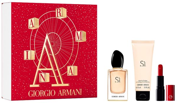 Coffret Sì Noël 2022 : Eau de parfum 50 ml + Lait parfumé 75 ml + Rouge à lèvres