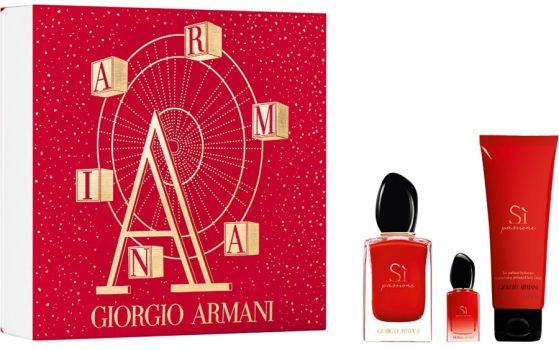 Coffret Sì Passione Noël 2022 : Eau de parfum 50 ml + Lotion corps 75 ml + Eau de parfum 7 ml