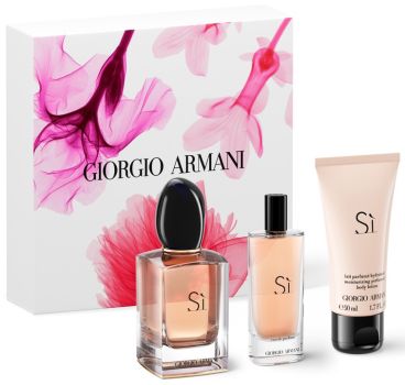 Coffret Sì Saint-Valentin 2023 : Eau de parfum 50 ml + Format voyage 15 ml + Lait parfumé 50 ml