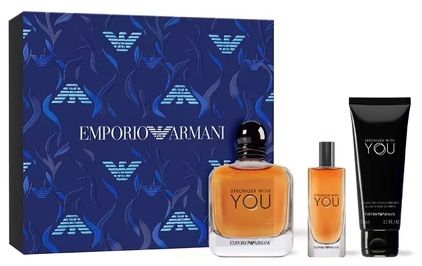 Coffret Stronger with You Saint Valentin 2024 : Eau de toilette 100 ml + Eau de toilette 15 ml + Gel douche 75 ml