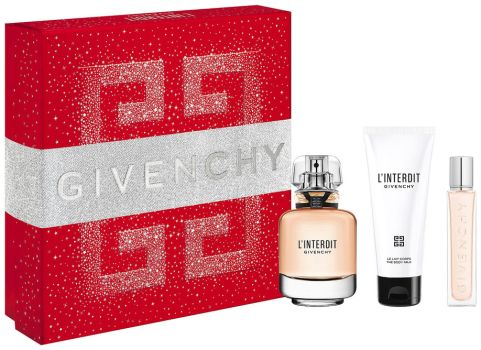 Coffret L'Interdit 2022 : Eau de parfum 80 ml + Lait corps 75 ml + Vaporisateur 12.5 ml