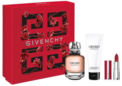 Coffret L'Interdit 2021 : Eau de toilette 80 ml + Lotion corps + Mini rouge à lèvres