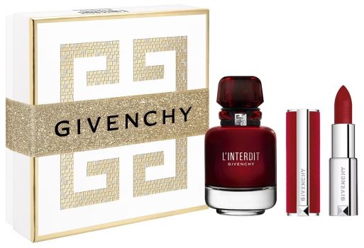 Coffret L'Interdit Rouge Noël 2023 : Eau de parfum 50 ml + Rouge à lèvres 3.4 g