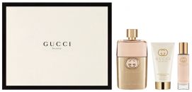 Coffret Gucci Guilty Pour Femme : Eau de parfum 90 ml + Lotion Corps + Vaporisateur Voyage pas chère