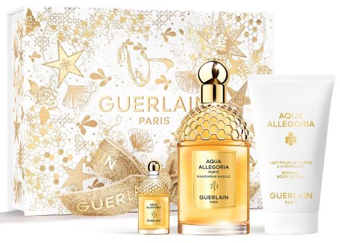 Coffret Aqua Allegoria Forte Mandarine Basilic Noël 2022 : Eau de parfum 125 ml + Miniature 7.5 ml + Lait corps 75 ml