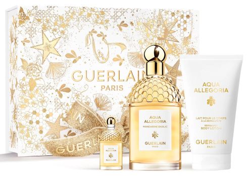 Coffret Aqua Allegoria Mandarine Basilic Noël 2022 : Eau de toilette 125 ml + Miniature 7.5 ml + Lait corps 75 ml
