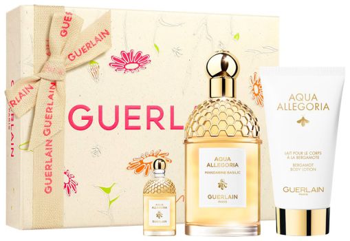 Coffret Aqua Allegoria Mandarine Basilic 2022 : Eau de toilette 125 ml + Miniature 7,5 ml + Lait corps 75 ml